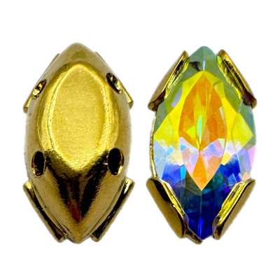 1_13304 10 x 5 mm H2C Gold Metal Crystal AB F - 1 