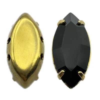 1_13304 15 x 7 mm H2C Gold Metal Jet - 1 