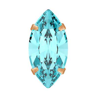 719.39.136 6 x 3 mm Aqua Bohemica / Brass JC - 720 